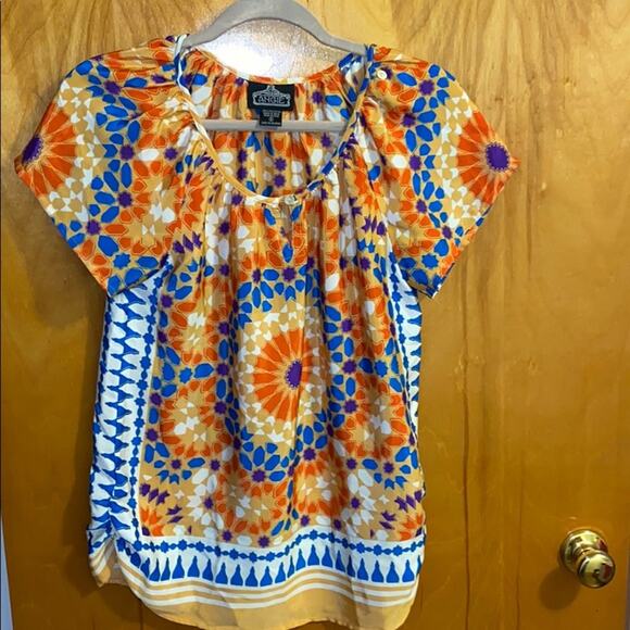 Angie colorful short sleeve blouse - Picture 1 of 3
